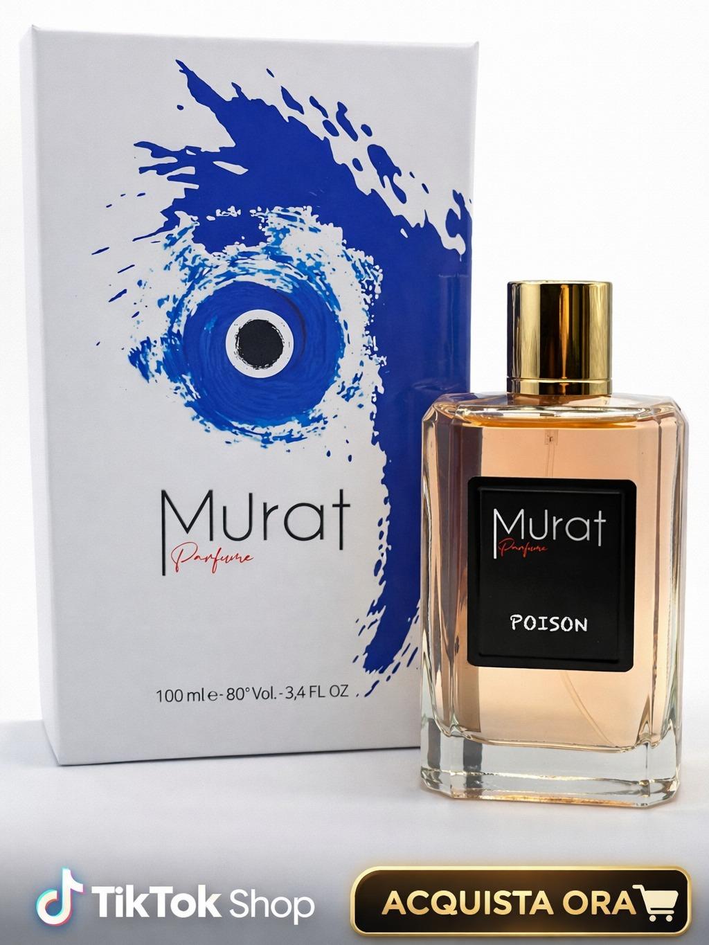 Murat Profumi POISON - Profumo Unico con Note Vanigliate Mandorle Fruttate Talcate Legnose e Floreali Bianche 100 ml