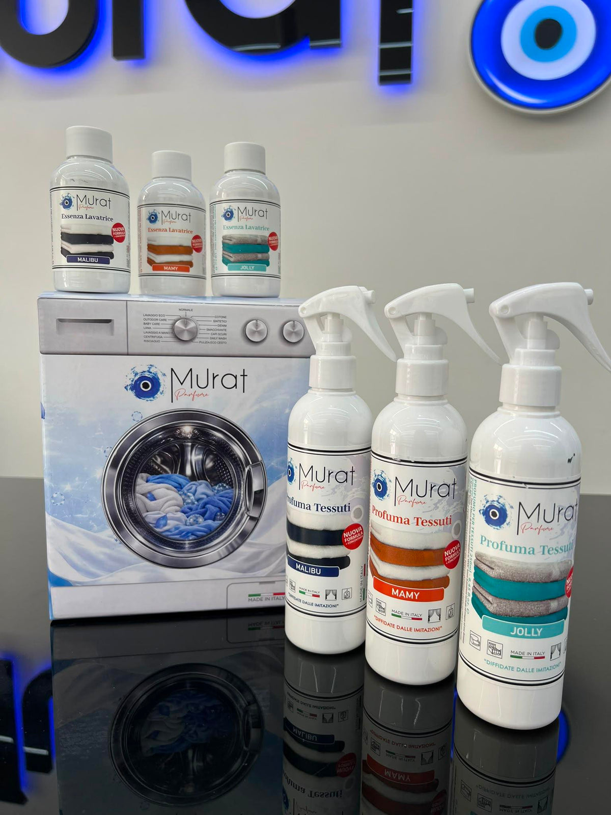 Murat BOX LAVATRICE con 3 Fragranze Mamy Jolly Malibu e 3 Spray Tessuti per una Casa Fresca e Profumata